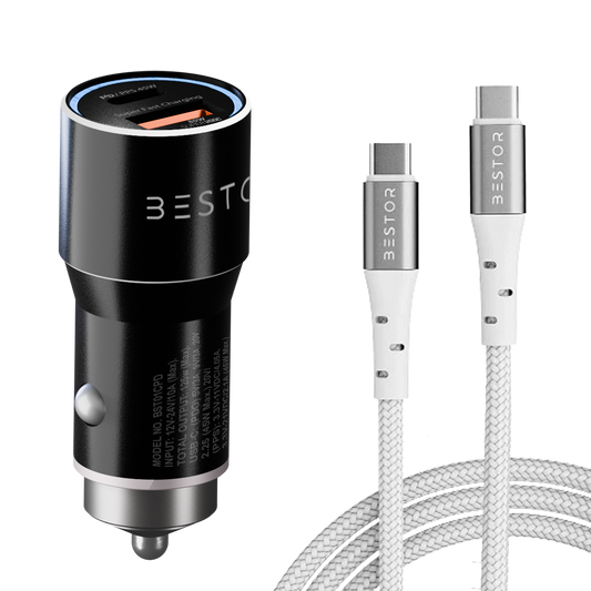 Car Adapter 125W with Type C to C Cable