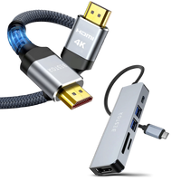 Combos of the 6-in-1 USB C Hub +4k Braided HDMI Cable (1.5Meter)