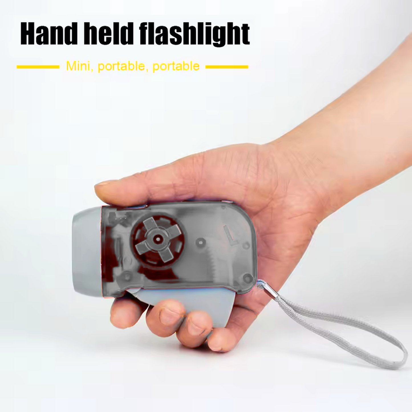 Rechargeable Wind-Up Hand Press 3 Led Torch Light