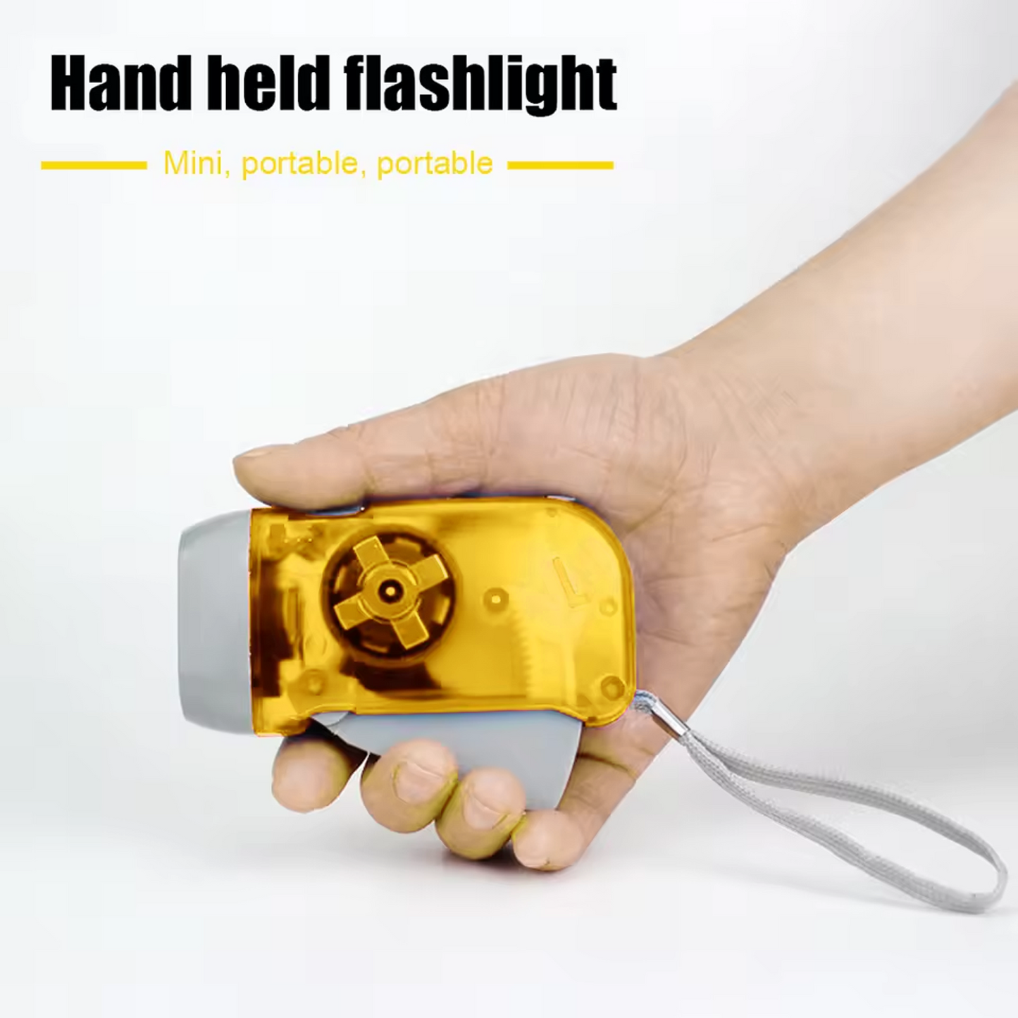 Rechargeable Wind-Up Hand Press 3 Led Torch Light