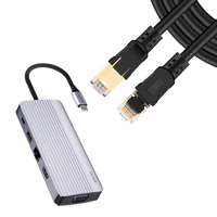 Combos of The 10in 1 Usb C hub + Cat 8 Ethernet Cable Cable (1 Meter)