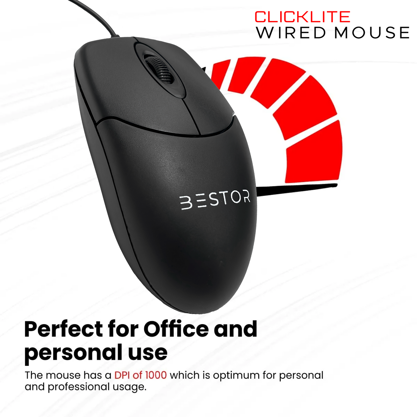 High Precision 1000 DPI Optical Sensor Wired Mouse