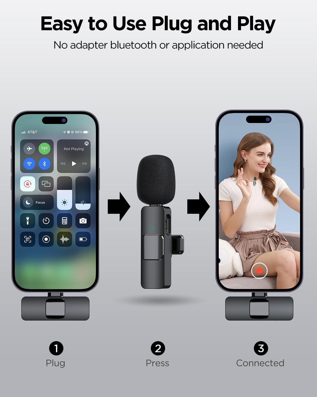 Wireless Microphone for DSLR, Smartphone Tablet