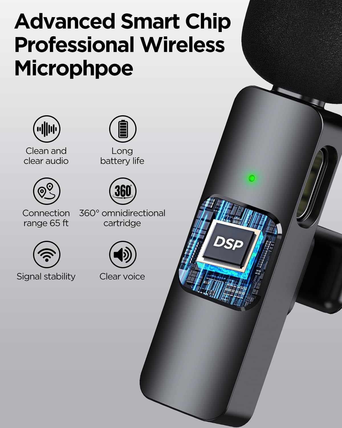 Wireless Microphone for DSLR, Smartphone & Tablet