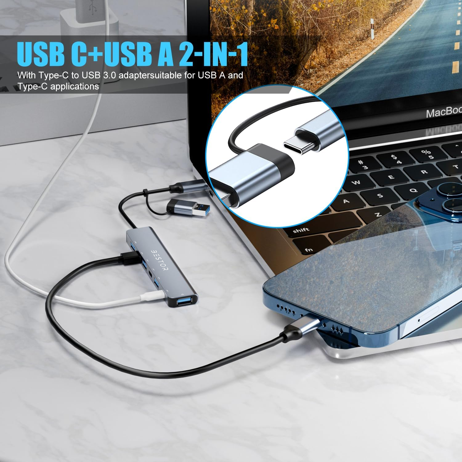 7 Port Dual Connector HUB – Bestor