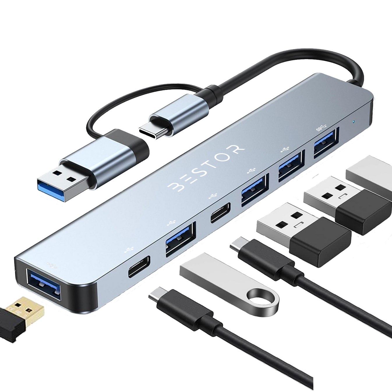 7 Port Dual Connector HUB – Bestor