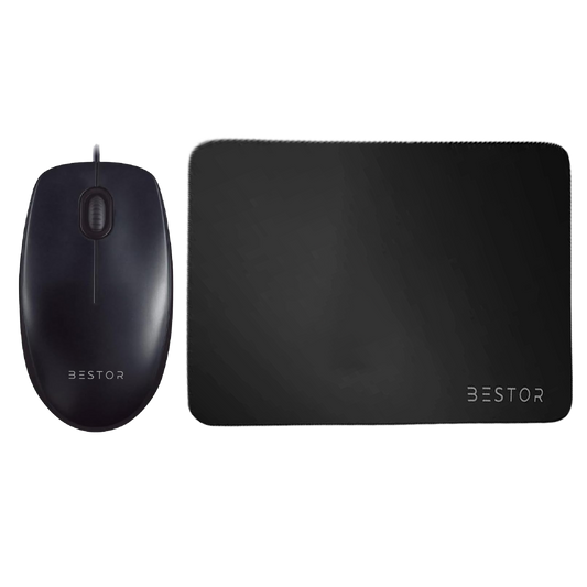 Wired Mouse with Black Mouse Pad Combo