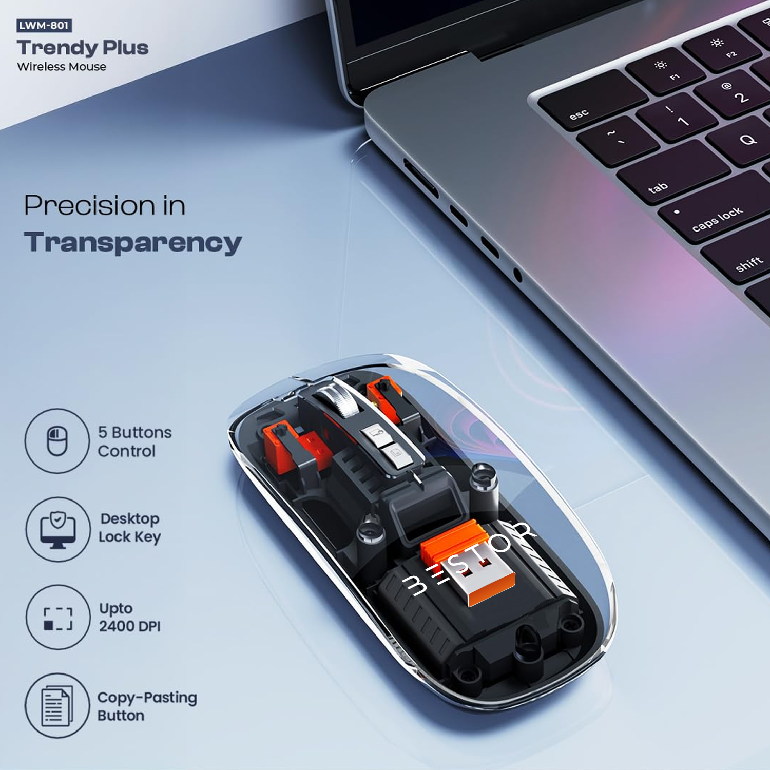 PUREVIEW Transparent Wireless Mouse