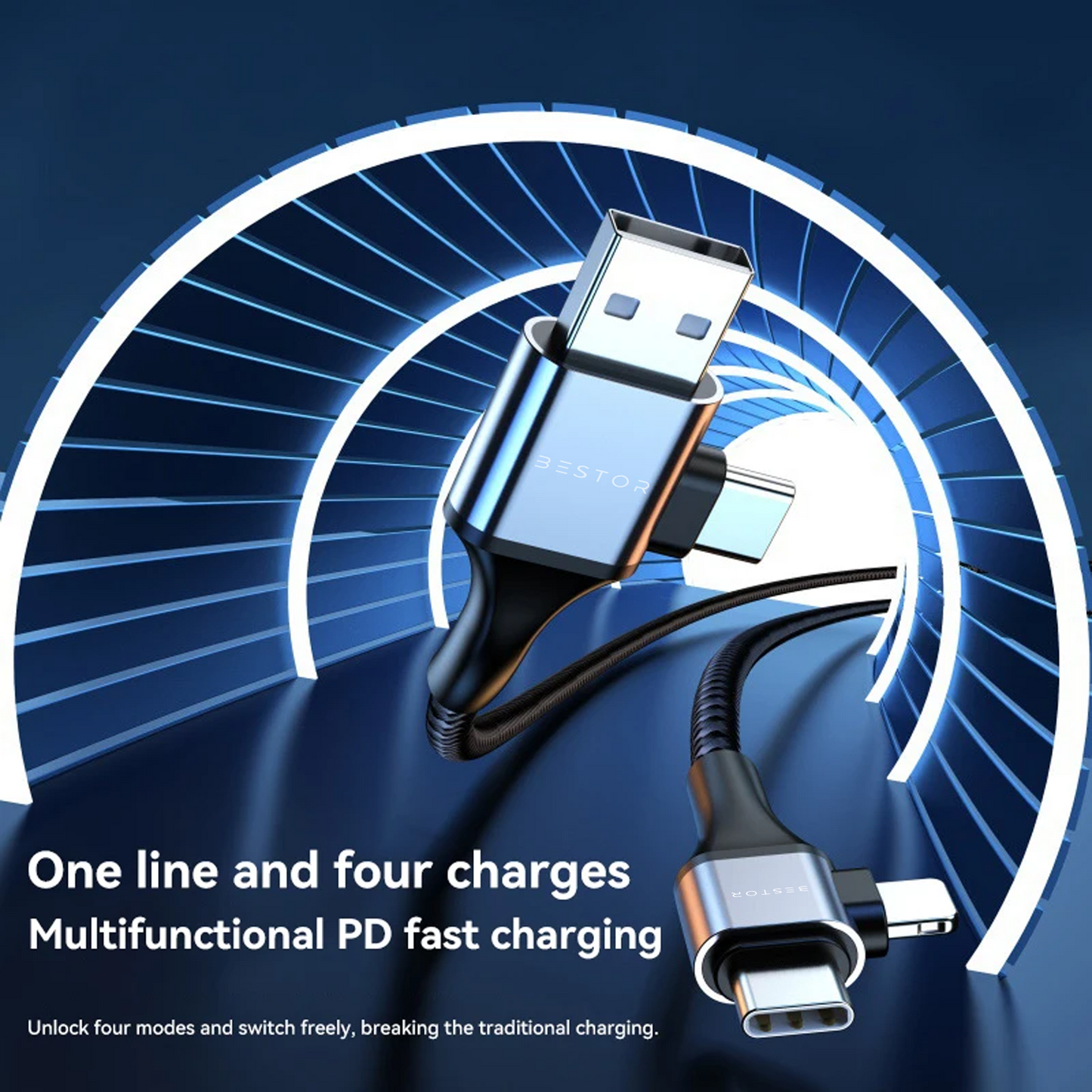 4 in 1 Type C Fast Charging Cable 60W