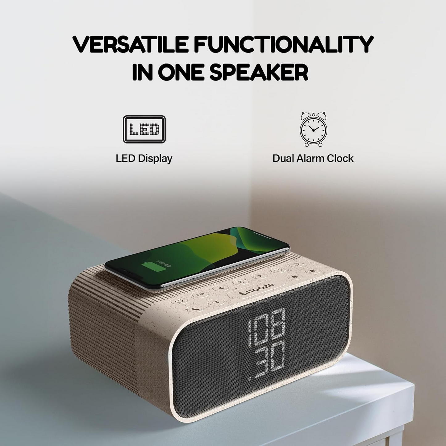 Portable Bluetooth Speaker with Wireless Charging