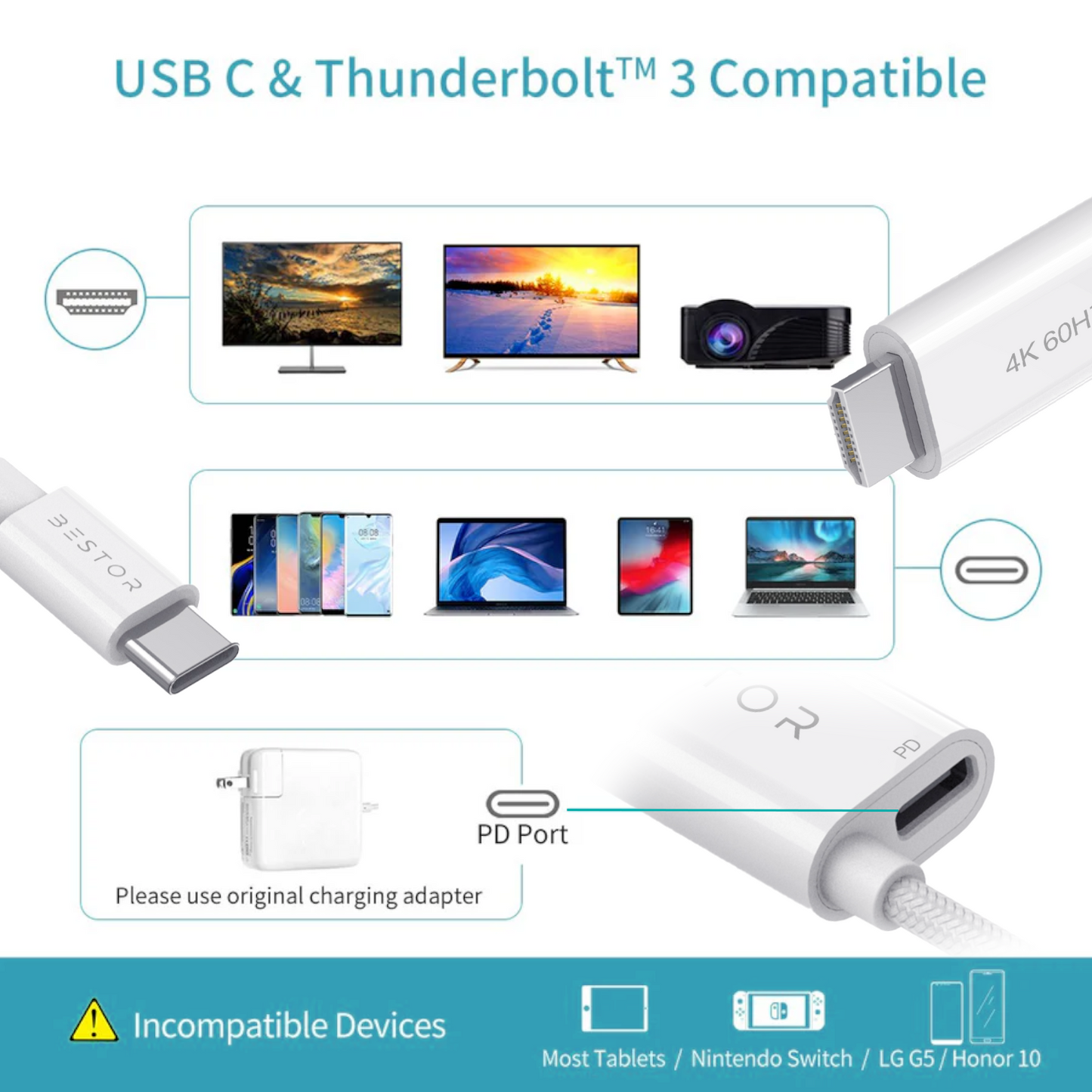 USB C to HDTV Cable