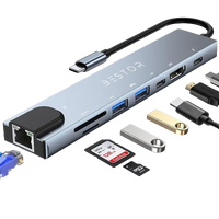 8 in 1 TYPE C USB HUB