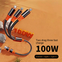 5 in 1 Charging Cable  100W (Orange)