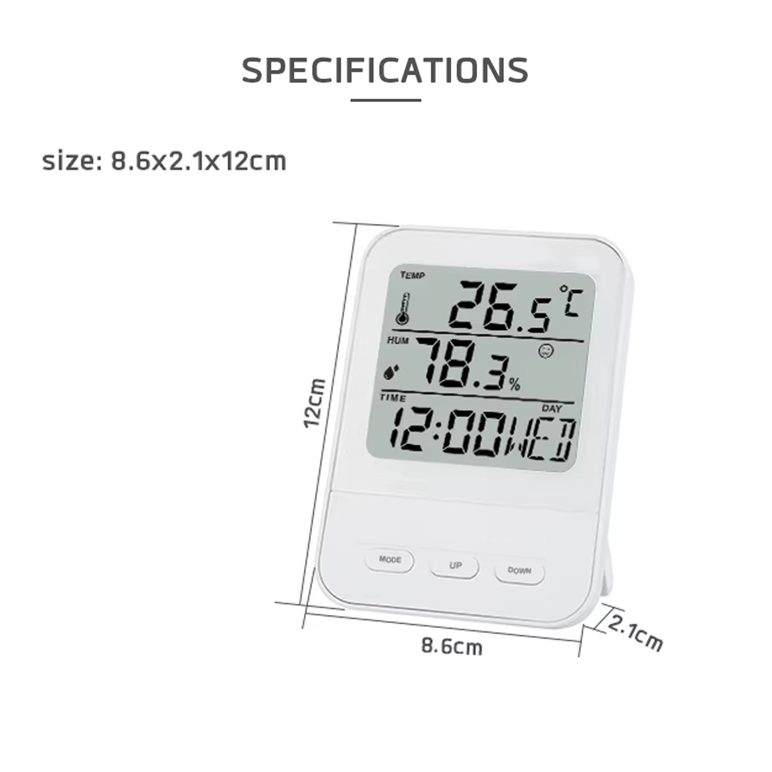 Bestor Digital White Clock
