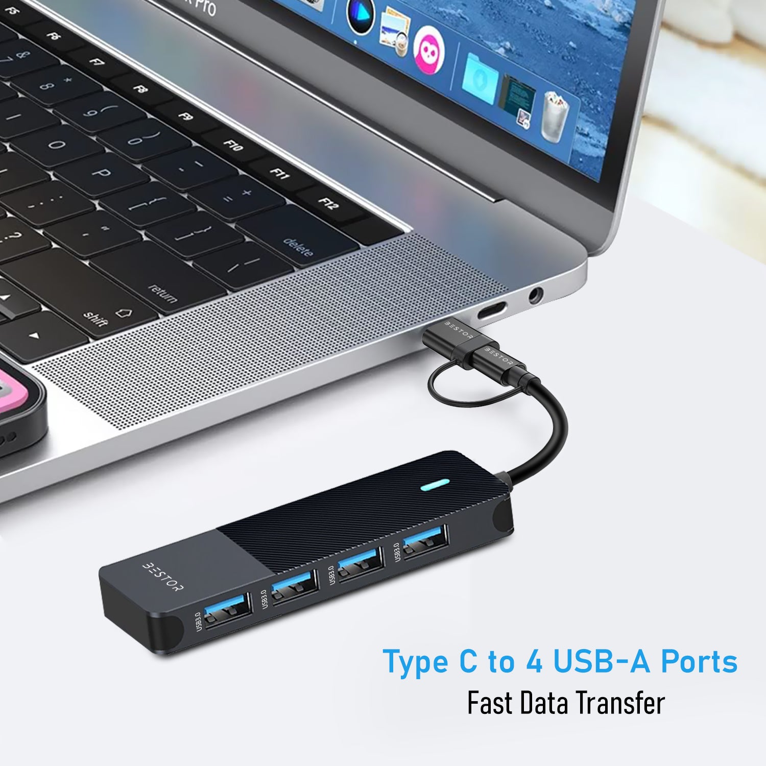 Hub Type Connection Bestor USB 3.0 to Type C Hub | High-Speed Connector Adapter