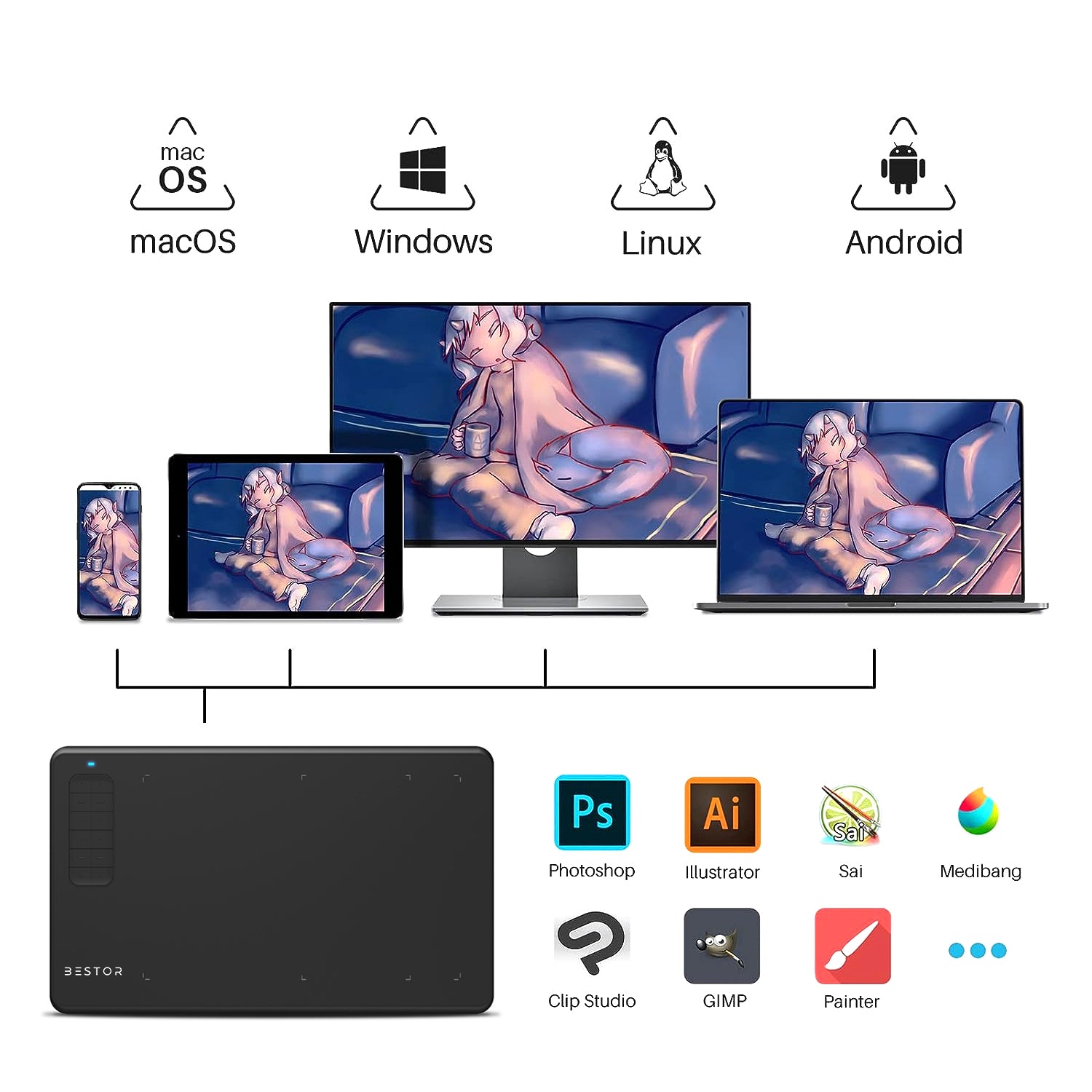HUION Wireless Graphics Tablet Q11K 11x6.87 Inch USB 2.4G Connection  Animation Drawing Tablet with Battery-free Pen PF150 - AliExpress