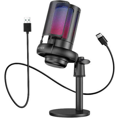 Open Box Gaming Microphone With RGB Lighting