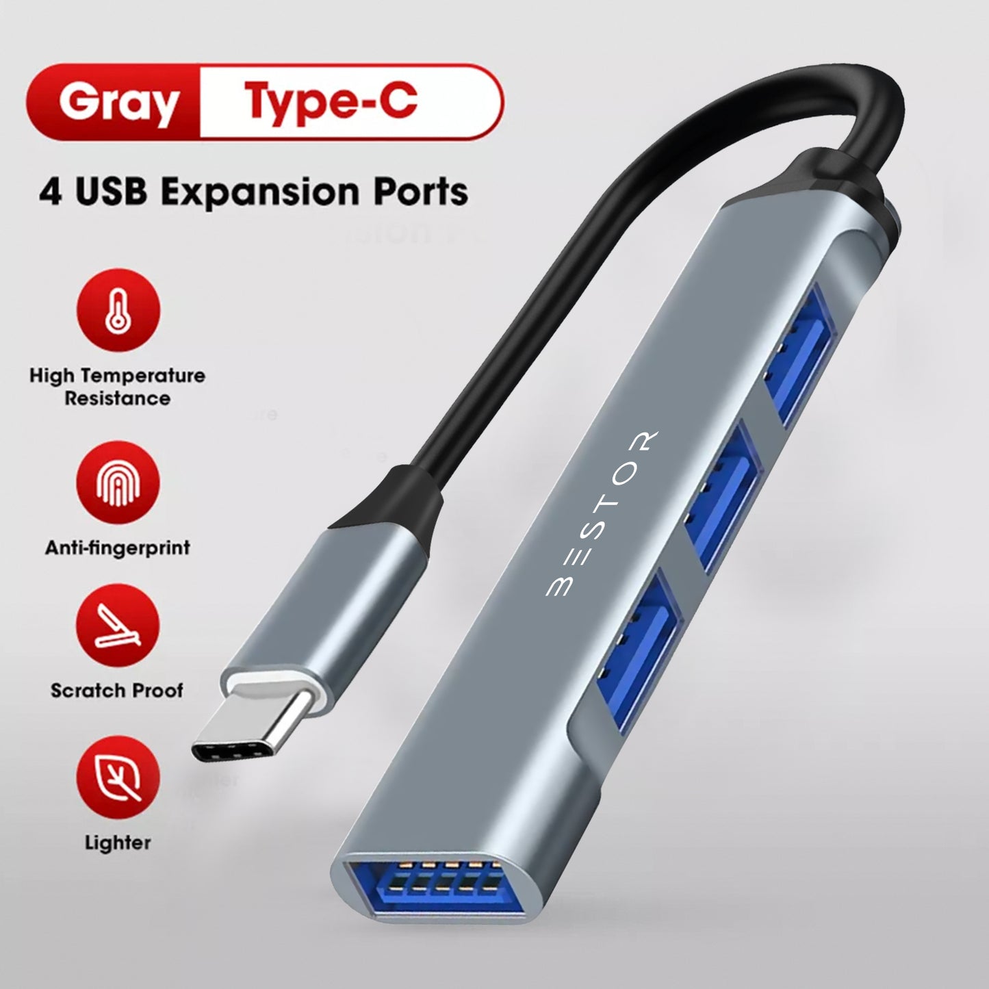 Versatile 4-in-1 Type C USB Hub Adapter for Seamless Connectivity | Bestor