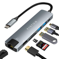 7-in-1 USB-C Hub + Ethernet Cable  CAT 8